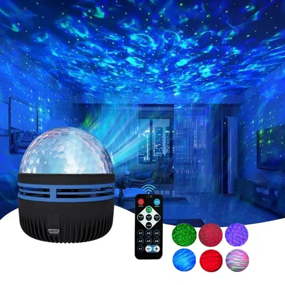 LED Starry Sky Northern Light Projector a Variety of Styles Projection Lamp with Remote Control Auto Rotate for Home Party Decor