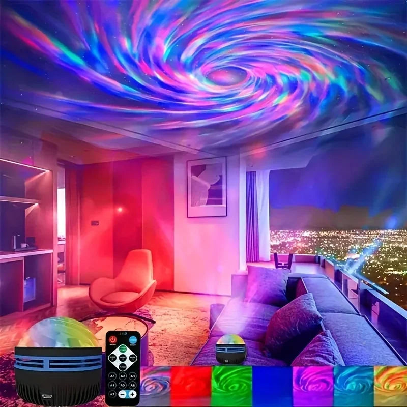 LED Starry Sky Northern Light Projector a Variety of Styles Projection Lamp with Remote Control Auto Rotate for Home Party Decor