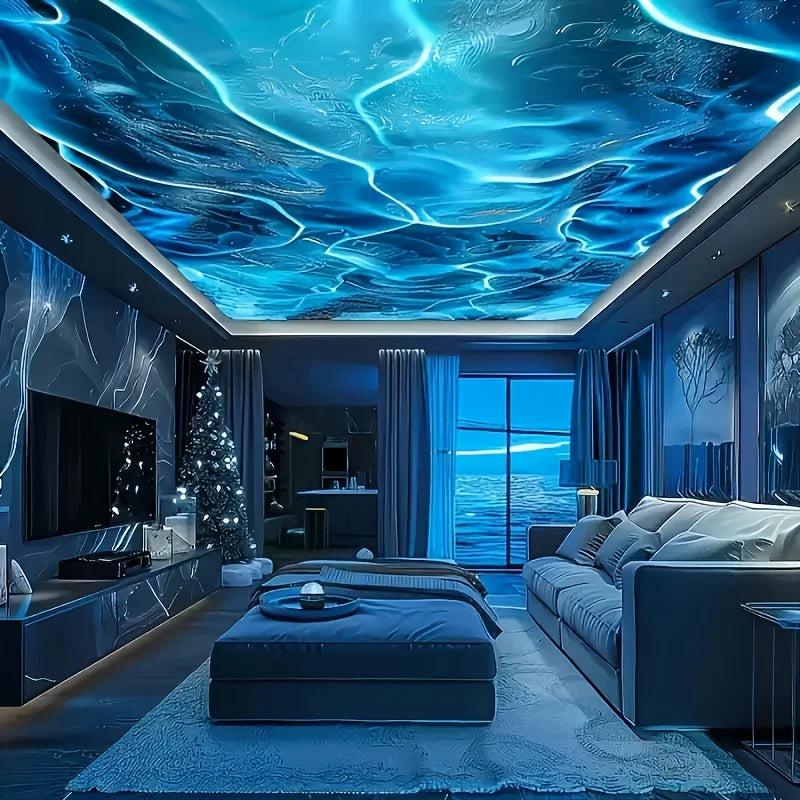 LED Night Light USB Water Wave Projector with Remote Control 7 Lighting Modes Bedroom Atmosphere Lamp Room Home Party Decor Gift